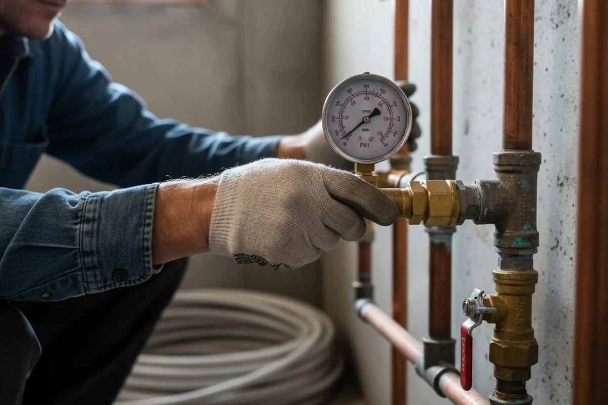Pressure testing a repaired line during Water Line Repair in Romeoville