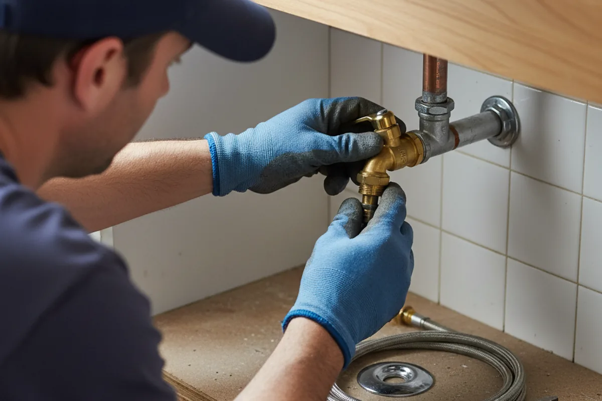 Shutoff valve and fitting work during Burst Pipe Repair in Romeoville